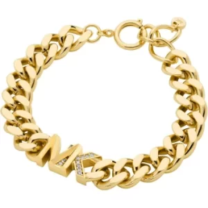 Image of Ladies Michael Kors 14K Gold-Plated Statement Logo Line Bracelet
