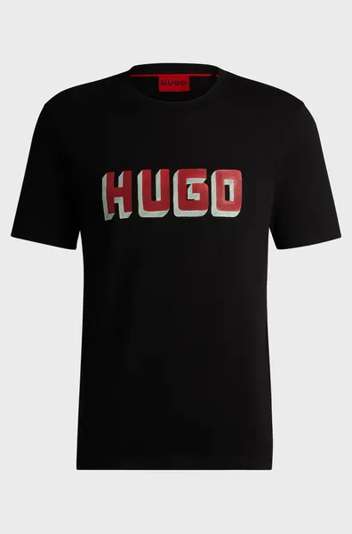 Image of HUGO Daqerio Graphic T-Shirt Black L