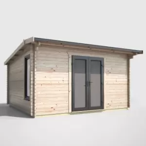 Image of Power 14' x 12' Apex Log Cabin Doors Central