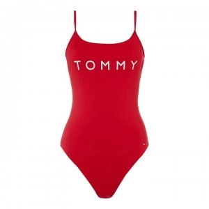 Image of Tommy Bodywear Logo Swimsuit - 611 TANGO RED