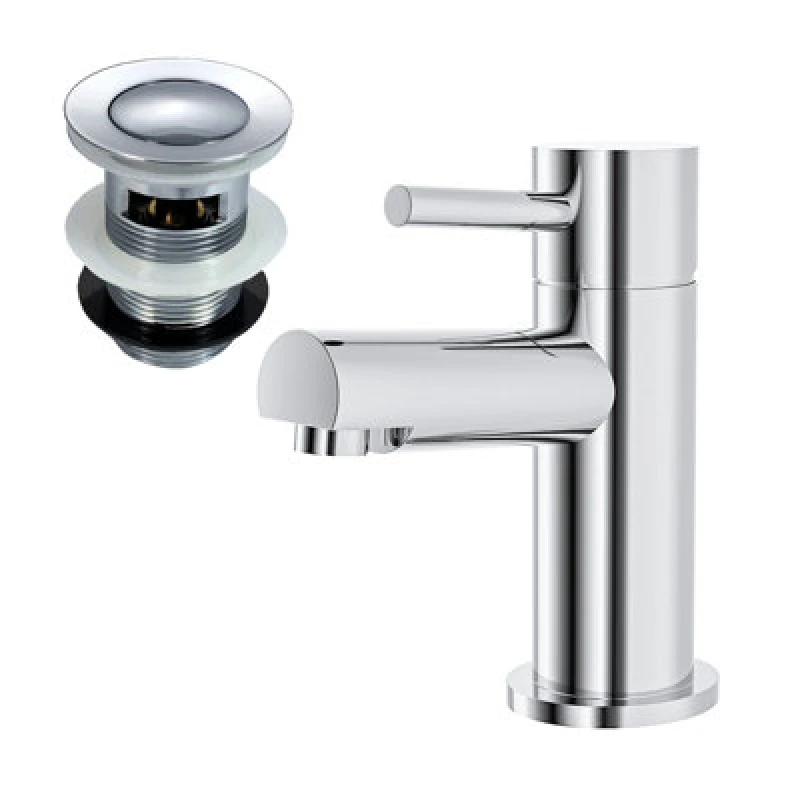 Image of Nes Home Murphy Cloakroom Mono Basin Mixer Faucet Tap & Waste Chrome