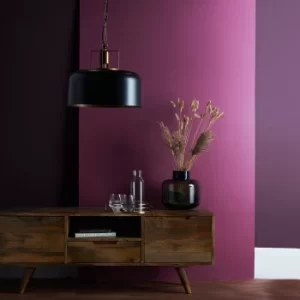 Image of Rossio Matt Black Pendant Ceiling Light with Gold Inner