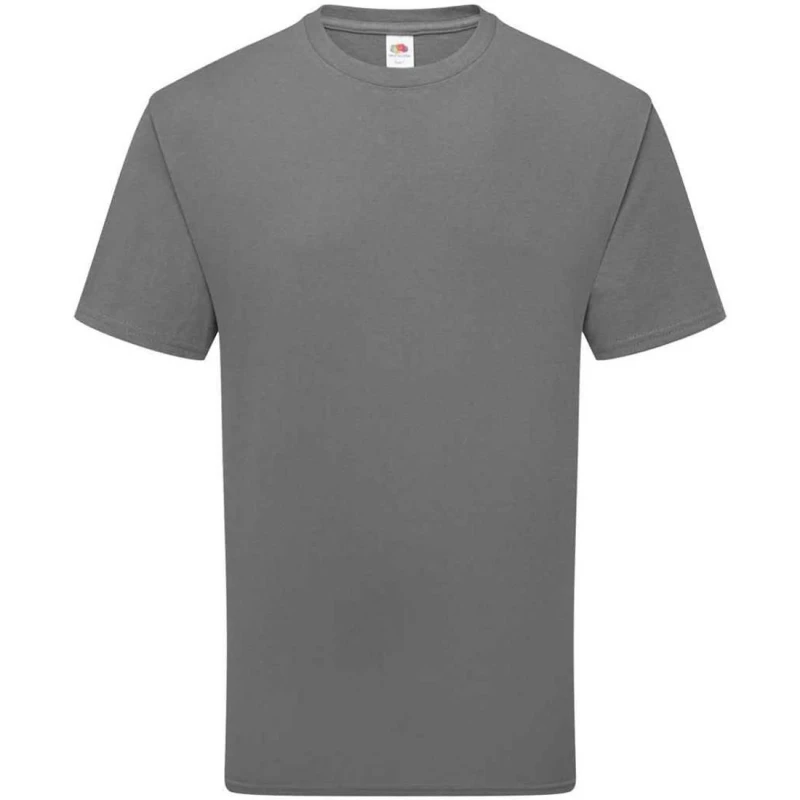 Image of Fruit Of The Loom Fruit of the Loom Men Cotton T-Shirt in Mid Grey Size: Small Mid Grey S Male 5063703138383