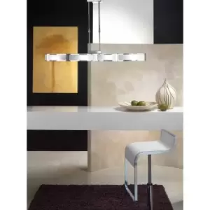 Image of Diyas - Duna GU10 pendant lamp 4 Bulbs L1 / SGU10 Bar, polished chrome / white arylic