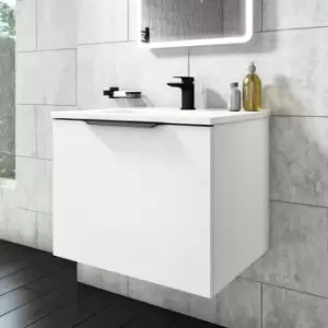Image of 600mm White Wall Hung Vanity Unit with Basin - Sion