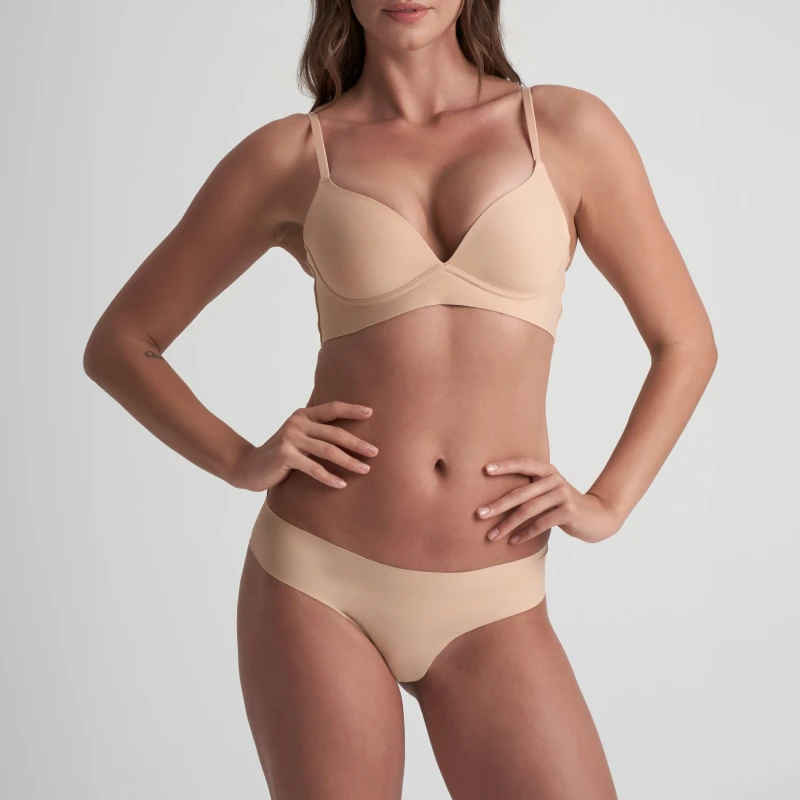 Image of Bye Bra 2 pack Invisible Thong Beige/Black female XL (14)