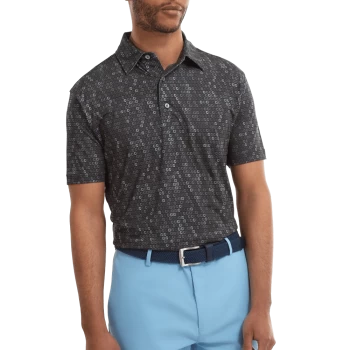 Image of Footjoy 2022 Digital Camo Print Lisle Polo - Black - M