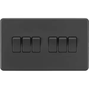 Image of MLA Knightsbridge 10AX 6 Gang 2-Way Switch Anthracite - SF4200AT