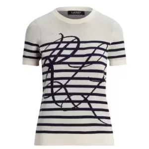 Image of Lauren by Ralph Lauren Konsuelo Short Sleeve Knit Top - Cream