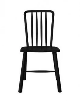 Image of Hudson Living Pair Of Wycombe Solid Oak Dining Chairs - Black