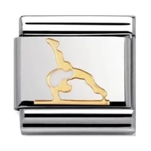 Image of Nomination CLASSIC Gold Sports White Gymnast Charm 030203/37