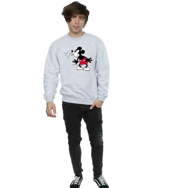 Image of Disney Men Mickey Mouse Tongue Jumper in Grey Size: Small Grey S Male 5063300646977