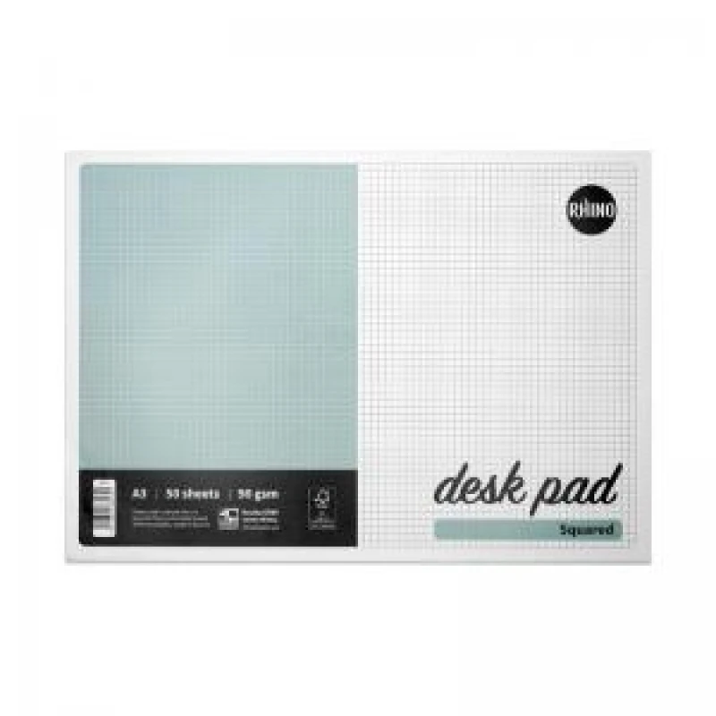 Image of Rhino Everyday Desk Pad 50 Pages Squared A3 White (10 Pack) RDPS