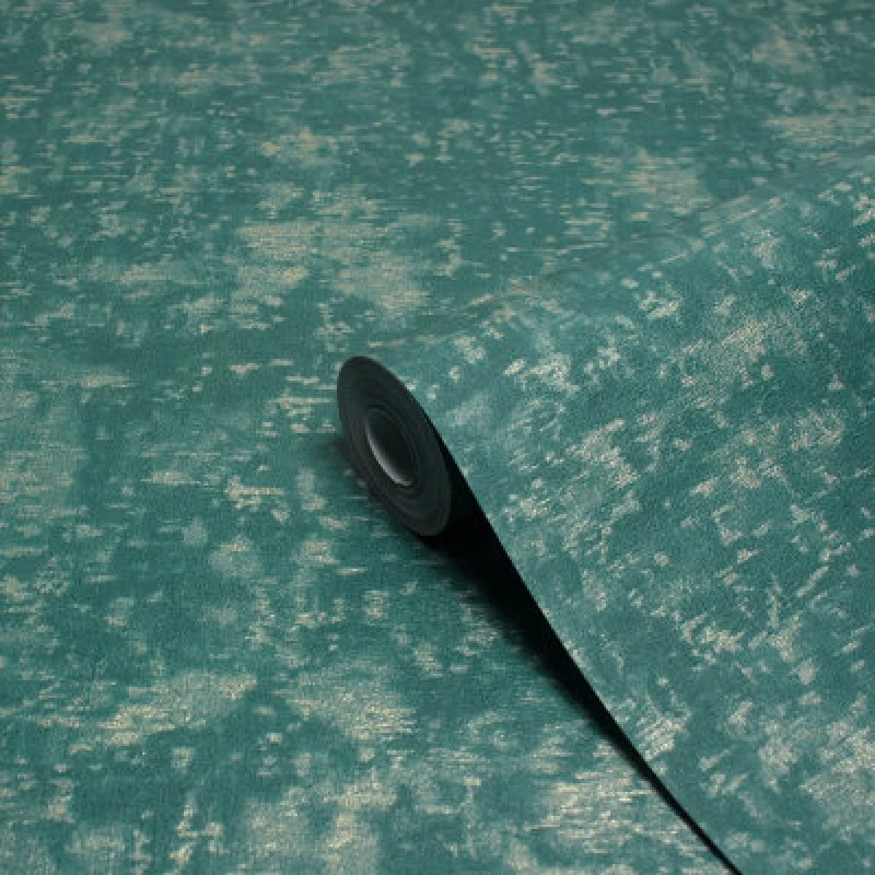 Image of Paoletti Symphony Abstract Metallic Vinyl Wallpaper Teal