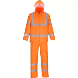 Image of Portwest Hi Vis Packaway Rainsuit Orange Large 31"
