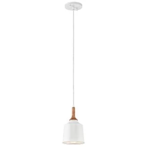 Image of 1 Light Mini Dome Ceiling Pendant Light White, E27