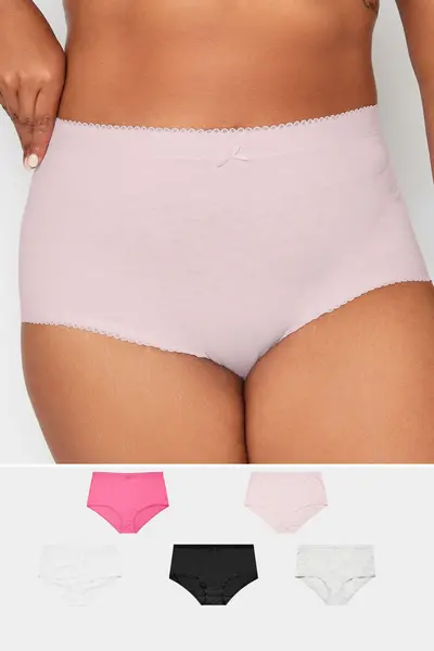 Image of Yours Multipack of Full Briefs Pink