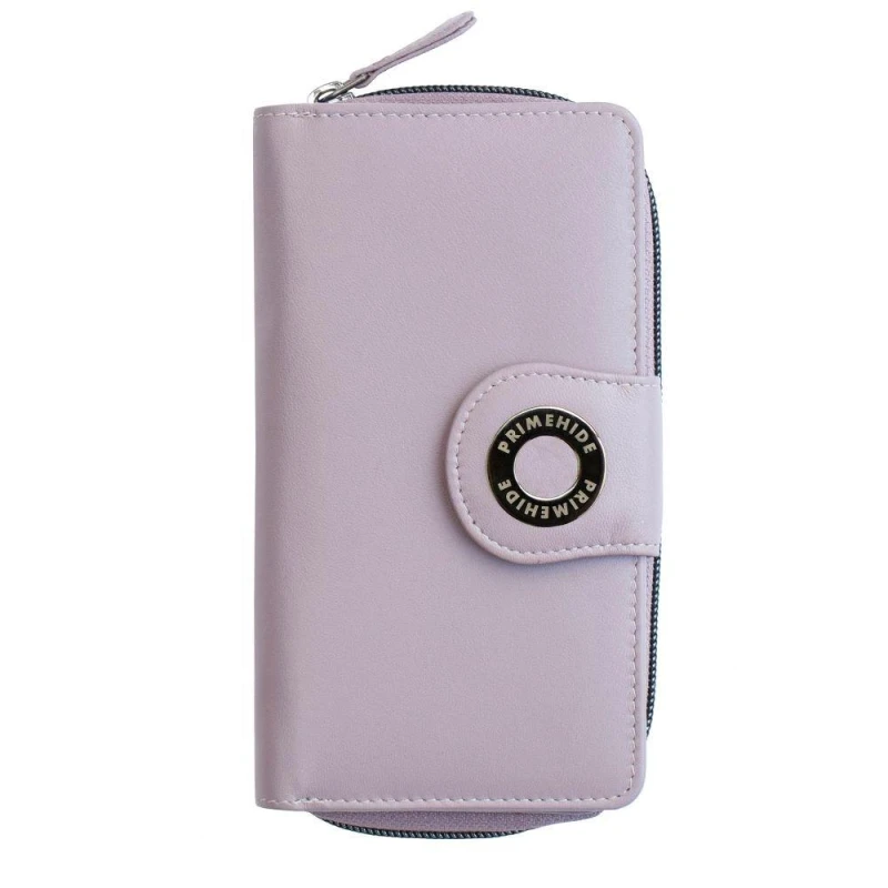 Image of PRIMEHIDE 'Flavia' Leather Large Zip Around Bifold Purse Mauve