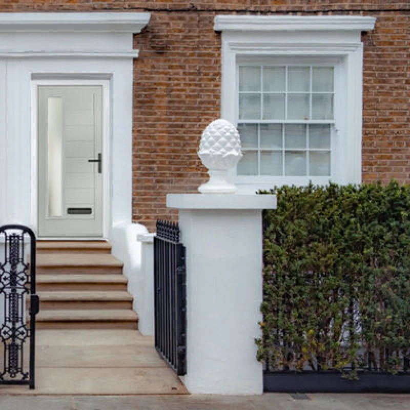 Image of Lacerta Composite Door Monza Agate Grey 890mm X 2090mm Open In Left Hand Obs Glass 10 Year Guarantee - Free Delivery & Smart Lock