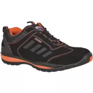 Image of Portwest Mens Steelite Lusum S1P HRO Suede Safety Shoes (10.5 UK) (Black/Orange)