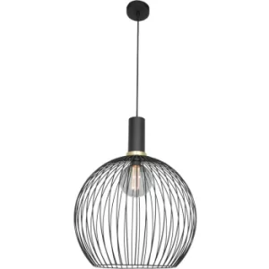 Image of Sienna Aureole Wire Frame Pendant Ceiling Light Matt Black
