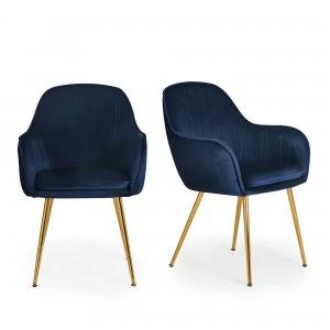 Image of Laila Set of 2 Dining Chairs Blue
