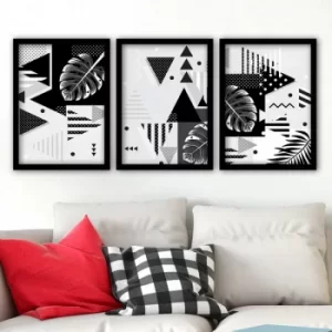 Image of 3SC142 Multicolor Decorative Framed Painting (3 Pieces)