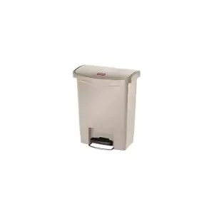Image of Rubbermaid SLIM JIM waste collector with pedal, capacity 30 l, WxHxD 271 x 536 x 425 mm, beige