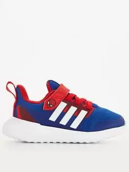Image of adidas Unisex Infant FortaRun 2.0 Spiderman Elastic Lace Trainers - Blue/Red, Blue/Red, Size 4