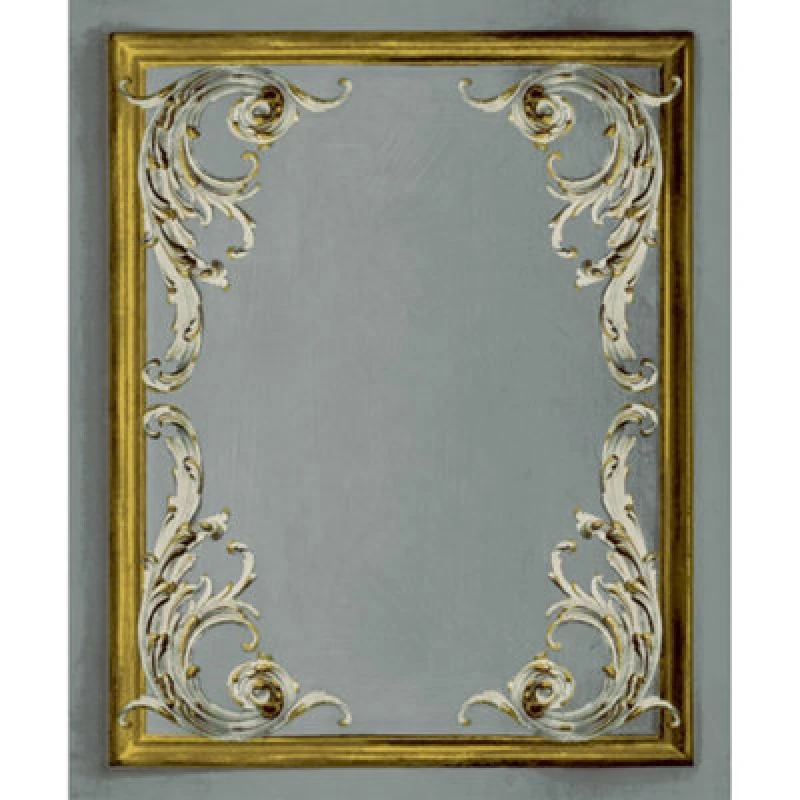 Image of Paul Moneypenny Grey Rococo Plaster Panel Wallpaper For Grandeco