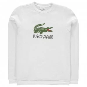 Image of Lacoste Junior Boys Sport Logo Crew Sweatshirt - Blanc