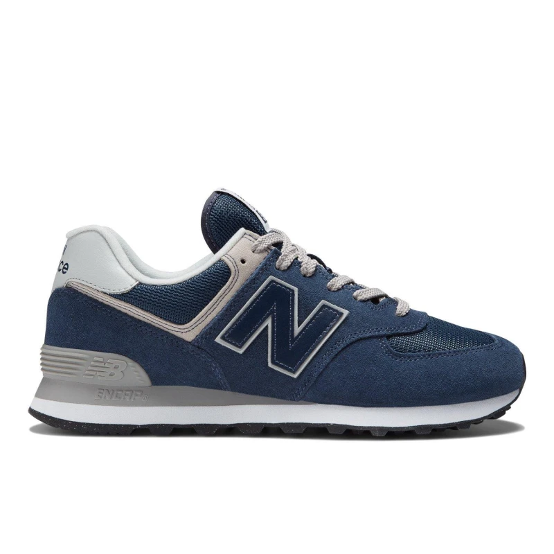 Image of New Balance 574 Suede Trainers Navy/White 9.5 UK