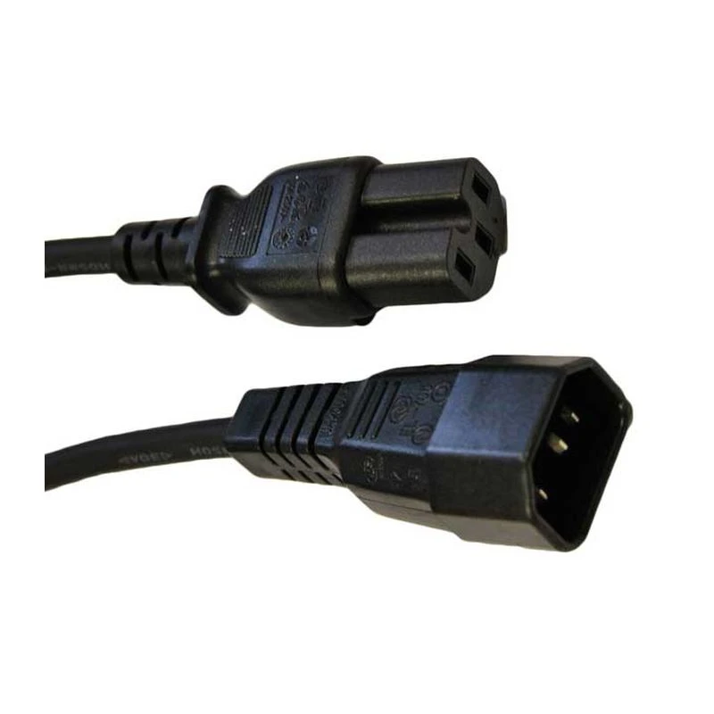 Image of FDL 3M IEC MAINS EXT. CABLE - IEC C14 PLUG TO C15 (HOT) SOCKET