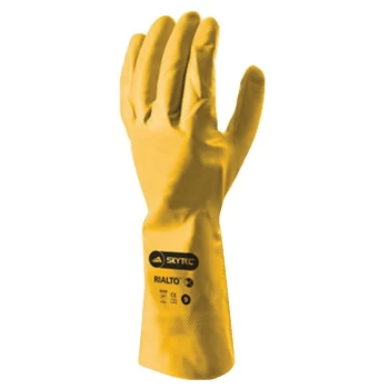 Image of Rialto 97 Yellow Nitrile Gloves - Size 10/XL - Skytec