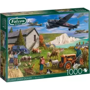 Image of Falcon De Luxe Flight Over Dover 1000 Piece Jigsaw Puzzle