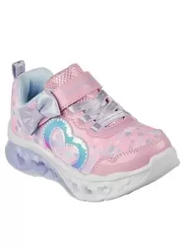 Image of Skechers Toddler Girls Flutter Heart Lighted Sparkle Trainer, Pink, Size 9 Younger