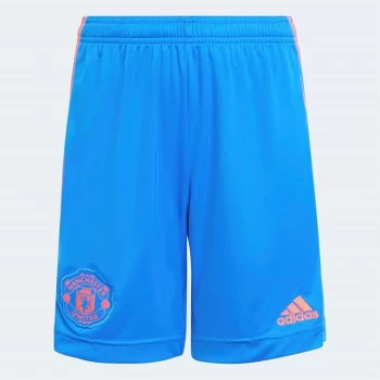 Image of adidas Manchester United Away Shorts 2021 2022 Junior - Blue