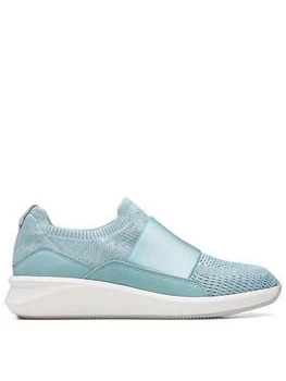Image of Clarks Un Rio Knit Shoes - Turquoise Knit, Turquoise, Size 4, Women