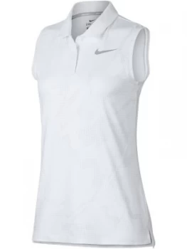 Image of Nike Golf Dry Sleeveless Pattern Polo White