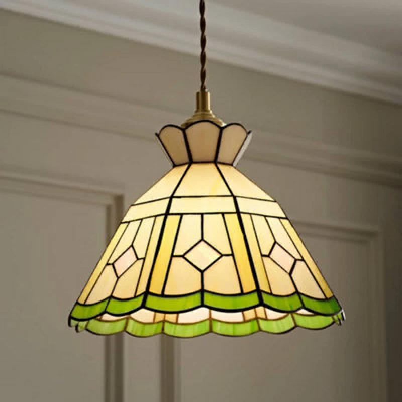 Image of ValueLights ValueLights Beatrix Tiffany Glass Easy Fit Ceiling Pendant Light Lamp Shade Multi One Size Unisex 5016529273806