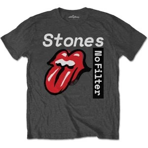 Image of The Rolling Stones - No Filter Text Unisex Small T-Shirt - Grey