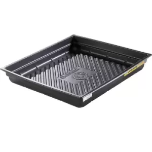 Image of EcoPolyBlend Spill Tray, Dims 37-3/4"W x 34"D x 5-1/2"H, indoor or outdoor use, rigid poly, Black.