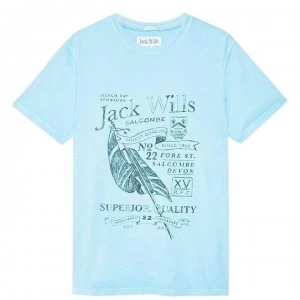 Image of Jack Wills Bondby Graphic Tee - Pale Blue