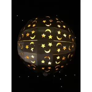 Image of Hull Fire Pits - 300 Stainless Steel Moon & Stars FirePit Table Top Globe FireBall