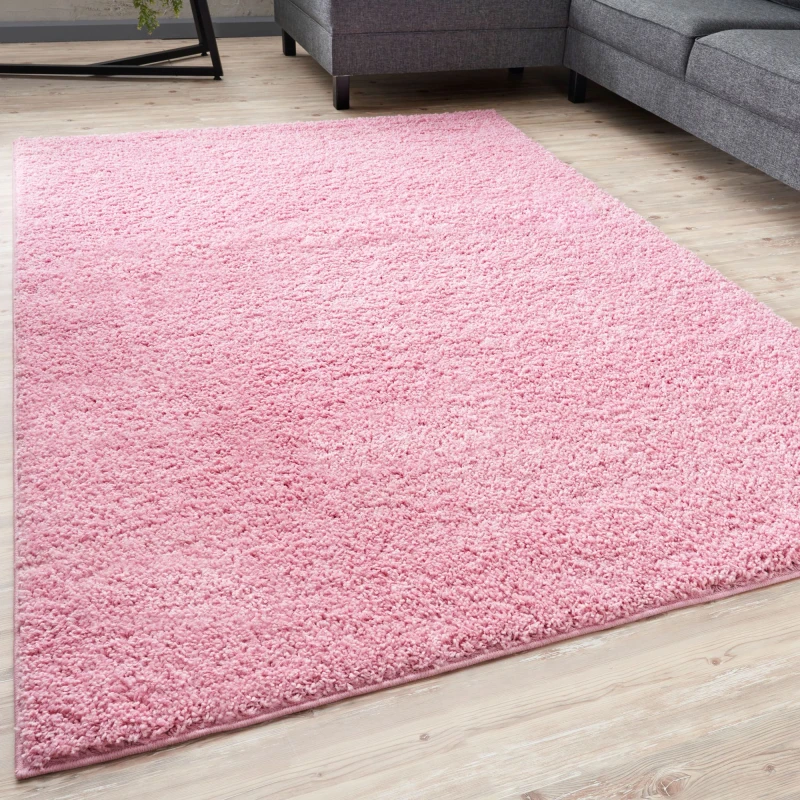 Image of THE RUGS Shaggy Rugs Pink Living Room Rug - Soft Fluffy Thick Carpet For Bedrooms & Kitchen Easy To Clean Home Decor Rugs Size: 180cm x 270cm Pink