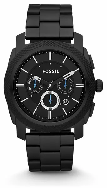 Image of Fossil FS4552 Mens Machine Black Chronograph Dial Black Watch