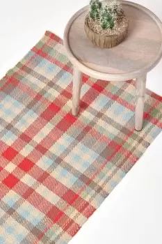 Image of Ramsay Handwoven Tartan Cotton Hall Runner, 66 x 200 cm