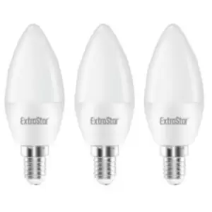 Image of Extrastar UK - 4W LED Candle Bulb E14,3000K, Warm White (Pack of 3)