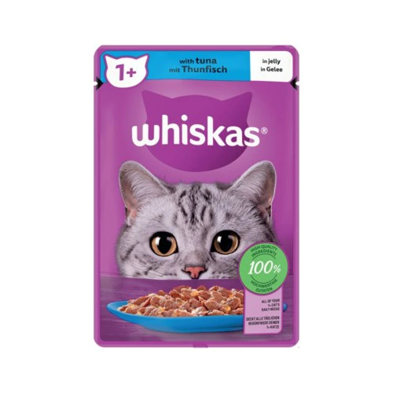Image of Whiskas Whiskas 1+ Cat Food Tuna In Jelly 85g Pouch (Pack of 28) 505406 505406