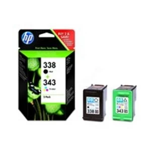 Image of HP 338 Black And 343 Tri Colour Ink Cartridge